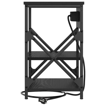 Nachttisch Schwarz Eichen-Optik 41 x 31 x 51 cm Holzwerkstoff