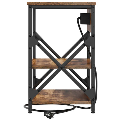 Nachttisch mit Regal 2 pcs Geräucherte Eiche 41 x 31 x 51 cm