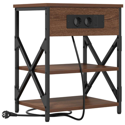 vidaXL Nachttisch mit Regal 2 pcs Braun Eichen-Optik 41 x 31 x 51 cm