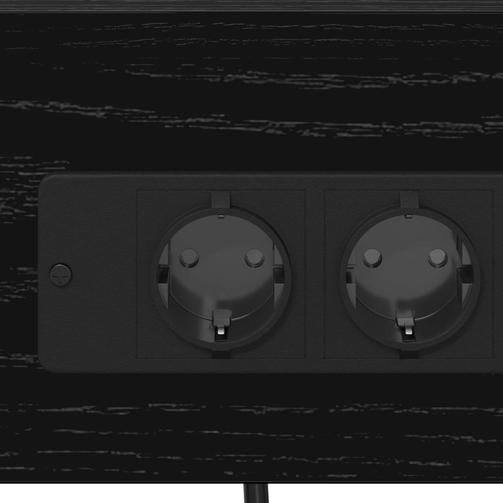 Nachttisch Schwarz Eichen-Optik 41 x 31 x 76 cm Holzwerkstoff