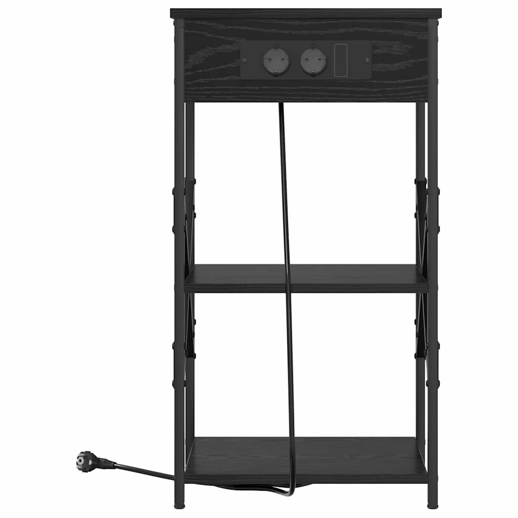 Nachttisch Schwarz Eichen-Optik 41 x 31 x 76 cm Holzwerkstoff