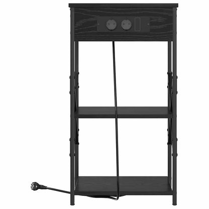 Nachttisch Schwarz Eichen-Optik 41 x 31 x 76 cm Holzwerkstoff