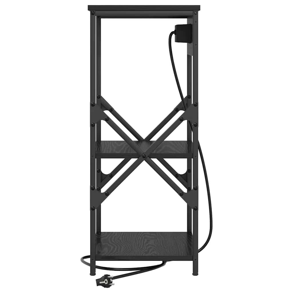 Nachttisch Schwarz Eichen-Optik 41 x 31 x 76 cm Holzwerkstoff