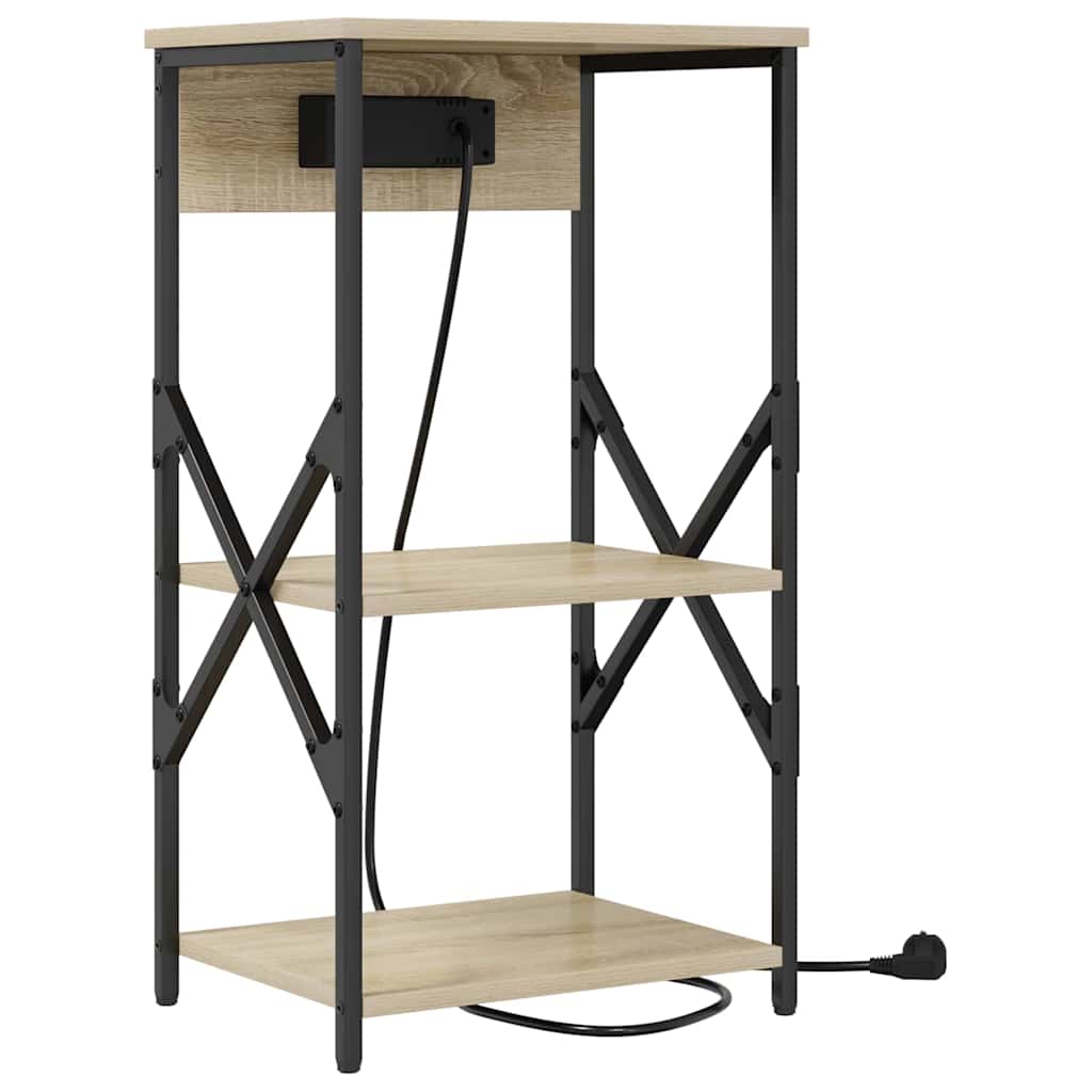 vidaXL Nachttisch mit Regal Sonoma-Eiche 41 x 31 x 76 cm Holzwerkstoff