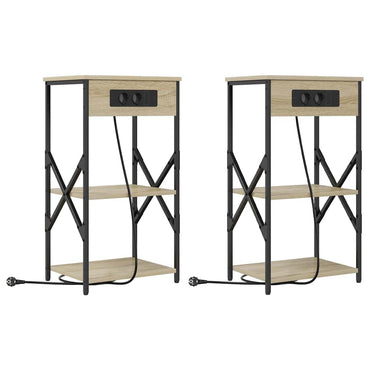 vidaXL Nachttisch 2 pcs Sonoma-Eiche 41 x 31 x 76 cm Holzwerkstoff