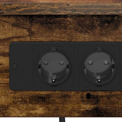 Nachttisch mit Regal 2 pcs Geräucherte Eiche 41 x 31 x 76 cm