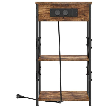 Nachttisch mit Regal 2 pcs Geräucherte Eiche 41 x 31 x 76 cm