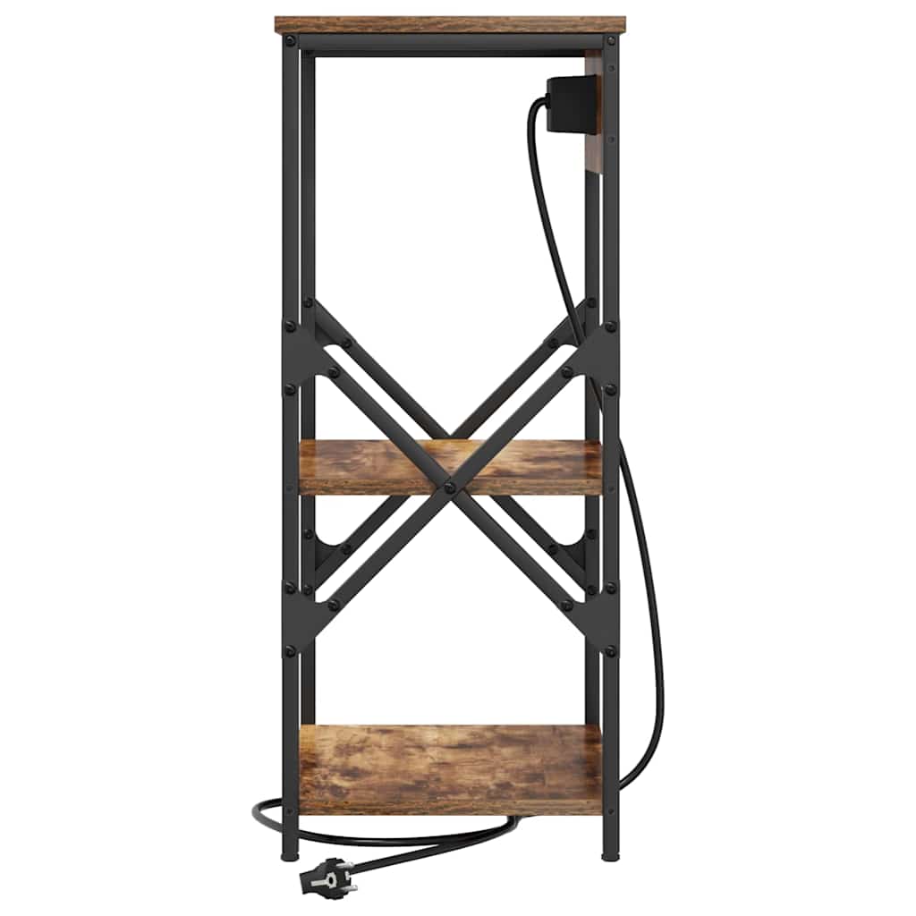 Nachttisch mit Regal 2 pcs Geräucherte Eiche 41 x 31 x 76 cm