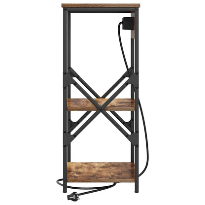 Nachttisch mit Regal 2 pcs Geräucherte Eiche 41 x 31 x 76 cm