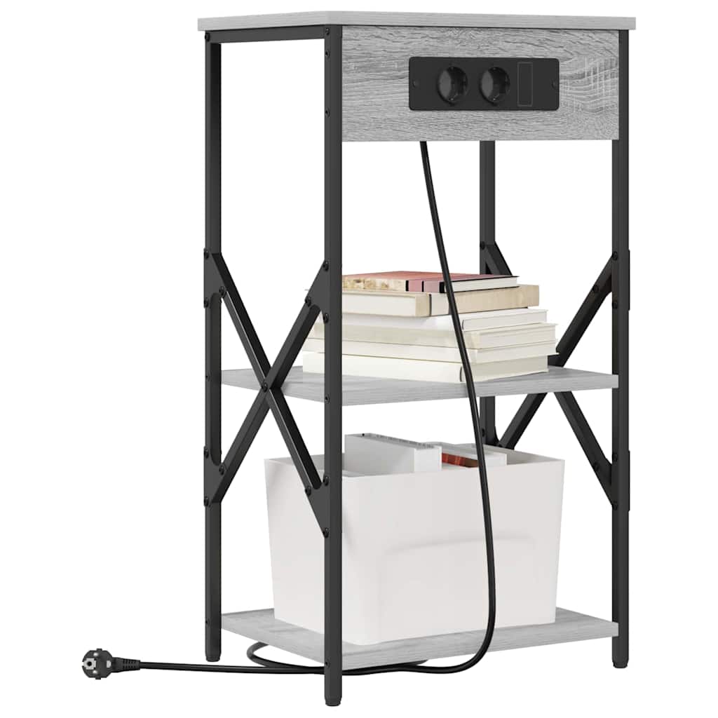 vidaXL Nachttisch Graues Sonoma 41 x 31 x 76 cm Holzwerkstoff