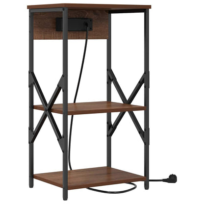 vidaXL Nachttisch mit Regal 2 pcs Braun Eichen-Optik 41 x 31 x 76 cm