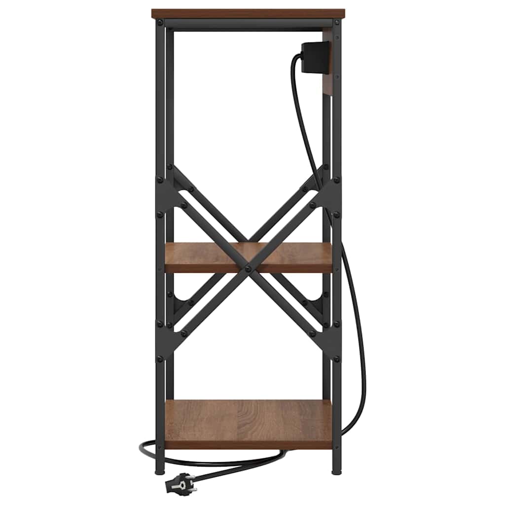 vidaXL Nachttisch mit Regal 2 pcs Braun Eichen-Optik 41 x 31 x 76 cm
