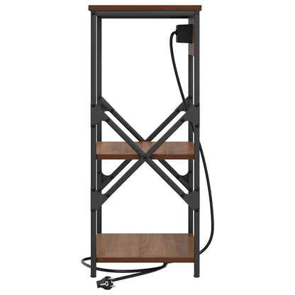 vidaXL Nachttisch mit Regal 2 pcs Braun Eichen-Optik 41 x 31 x 76 cm
