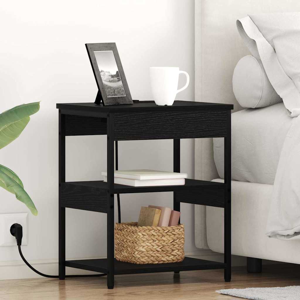 vidaXL Nachttisch Schwarz Eichen-Optik 41 x 31 x 51 cm Holzwerkstoff