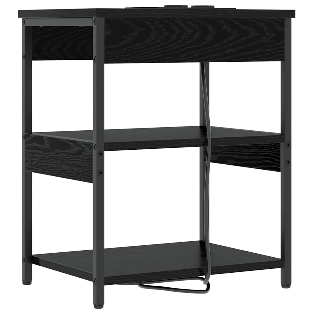 vidaXL Nachttisch Schwarz Eichen-Optik 41 x 31 x 51 cm Holzwerkstoff