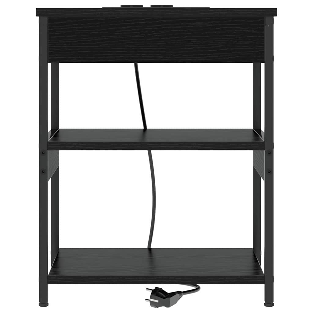 vidaXL Nachttisch Schwarz Eichen-Optik 41 x 31 x 51 cm Holzwerkstoff