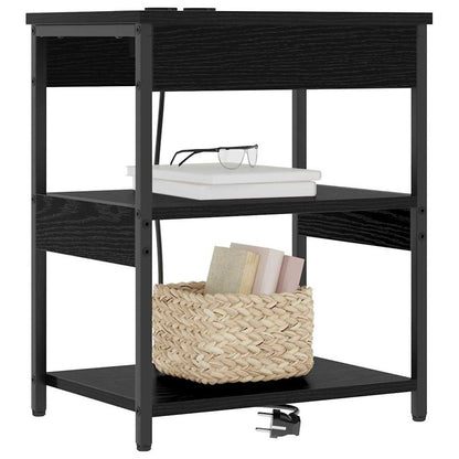 Nachttisch 2 pcs Schwarz Eichen-Optik 41 x 31 x 51 cm