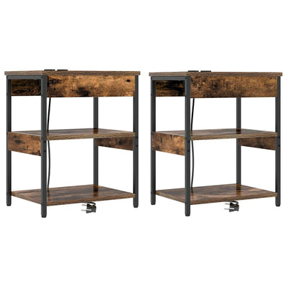 vidaXL Nachttisch 2 pcs Geräucherte Eiche 41 x 31 x 51 cm