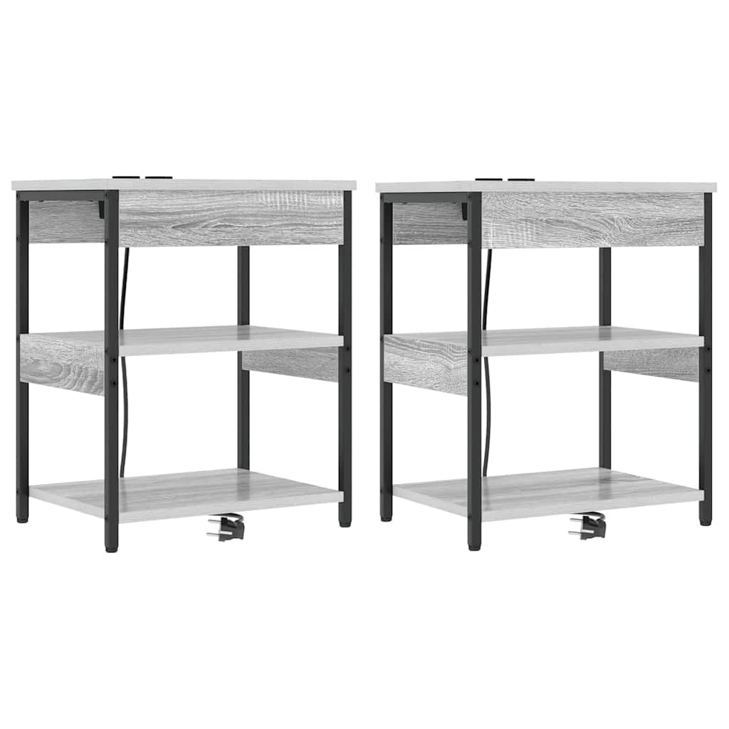 vidaXL Nachttisch 2 pcs Graues Sonoma 41 x 31 x 51 cm Holzwerkstoff