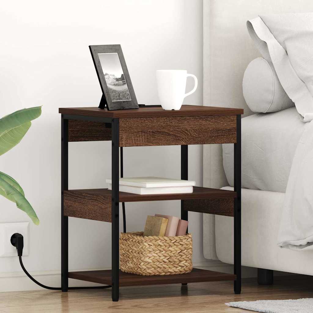 Nachttisch 2 pcs Braun Eichen-Optik 41 x 31 x 51 cm