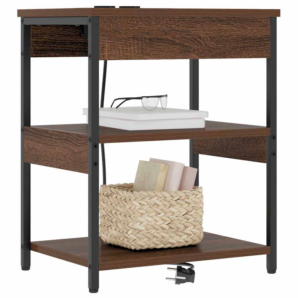 Nachttisch 2 pcs Braun Eichen-Optik 41 x 31 x 51 cm