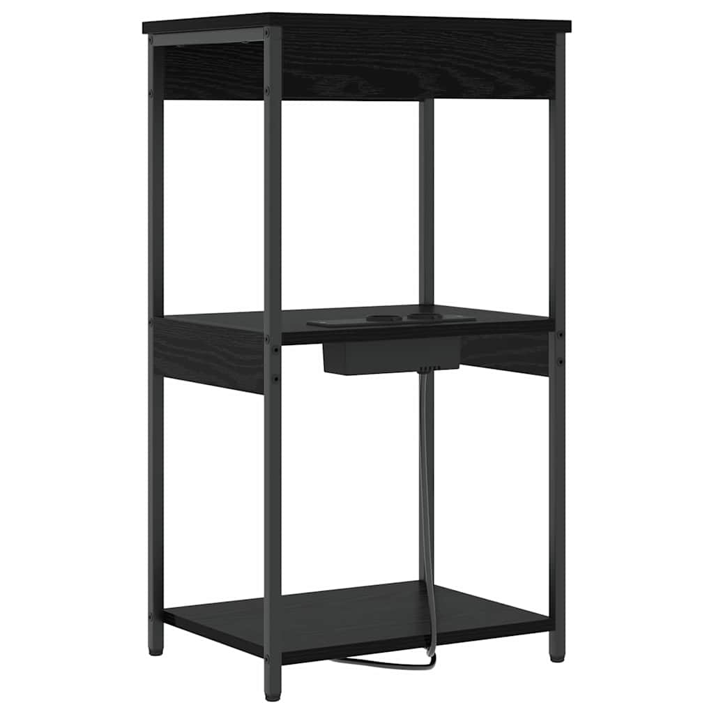 vidaXL Nachttisch Schwarz Eichen-Optik 41 x 31 x 76 cm Holzwerkstoff