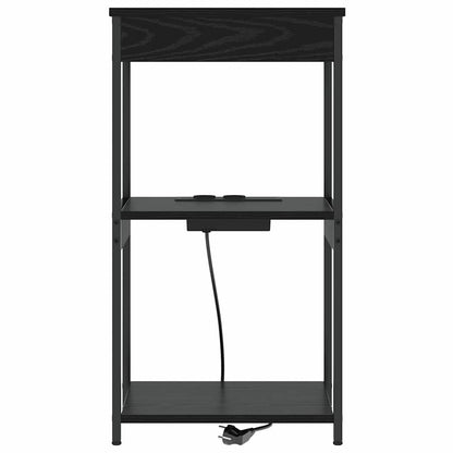 vidaXL Nachttisch Schwarz Eichen-Optik 41 x 31 x 76 cm Holzwerkstoff