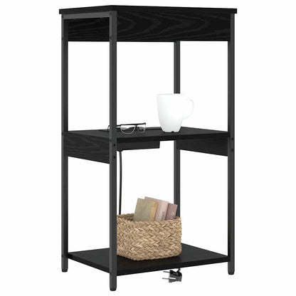 vidaXL Nachttisch Schwarz Eichen-Optik 41 x 31 x 76 cm Holzwerkstoff