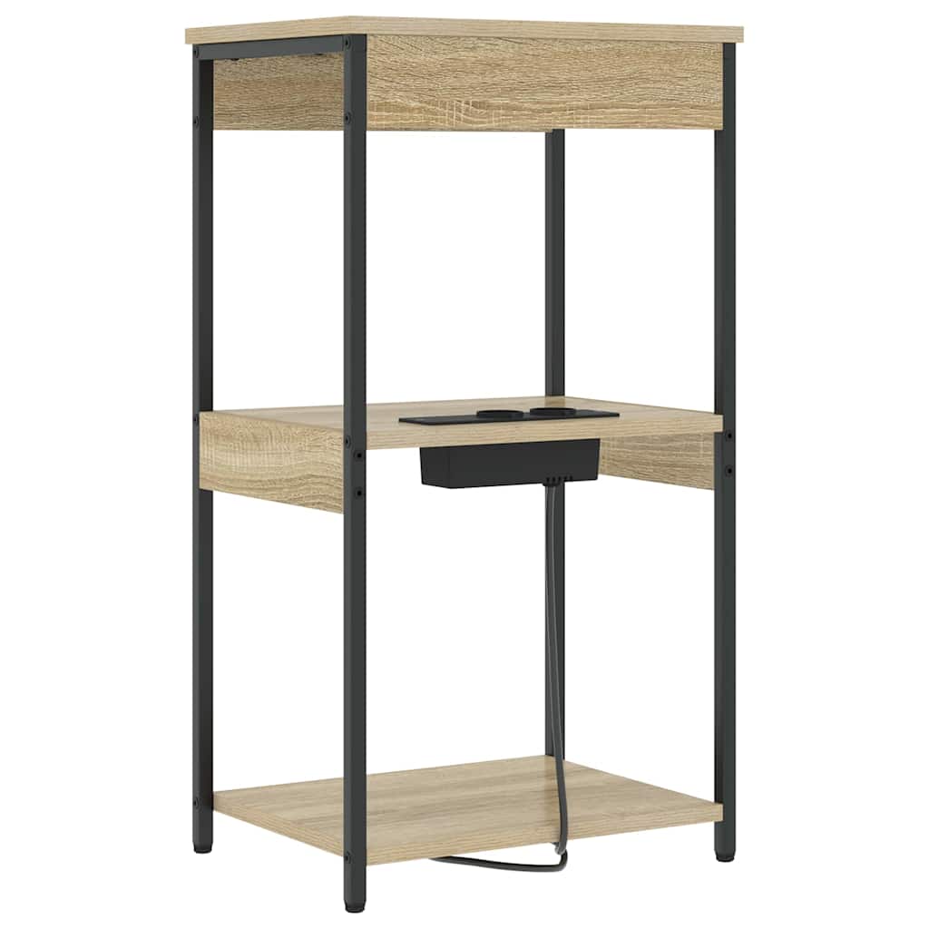 vidaXL Nachttisch mit Regal Sonoma-Eiche 41 x 31 x 76 cm Holzwerkstoff