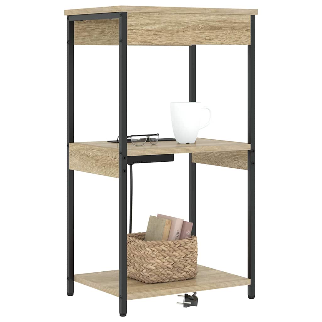 vidaXL Nachttisch mit Regal Sonoma-Eiche 41 x 31 x 76 cm Holzwerkstoff