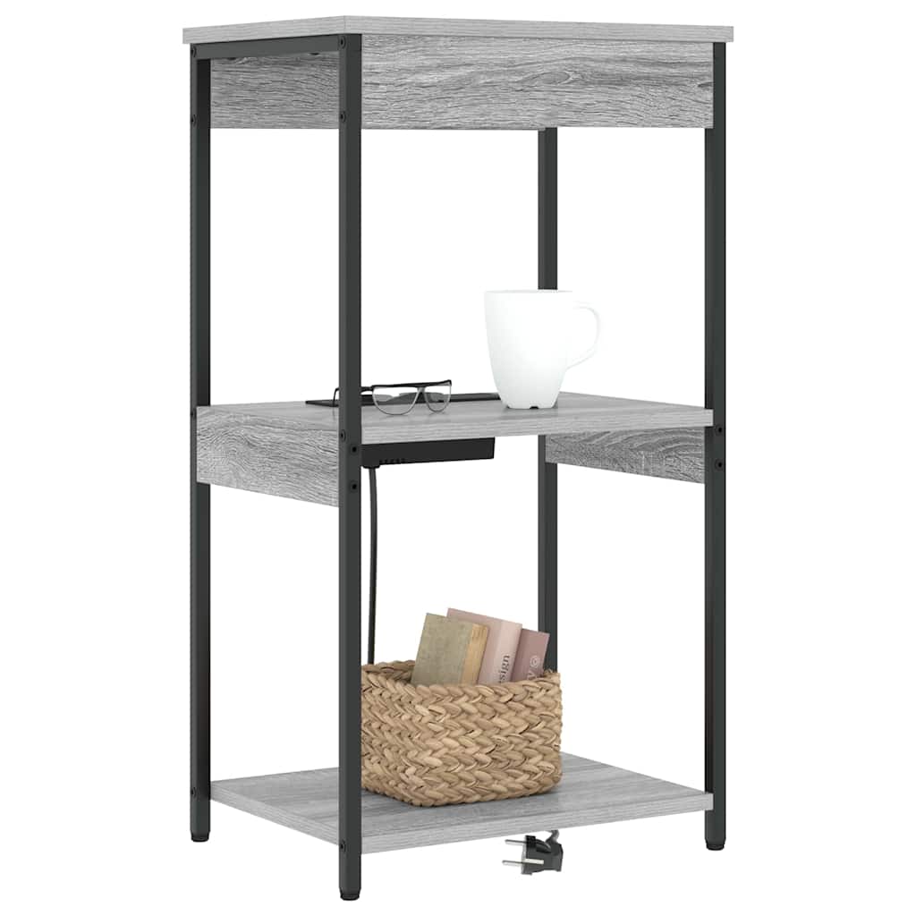 vidaXL Nachttisch Graues Sonoma 41 x 31 x 76 cm Holzwerkstoff