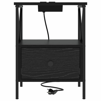 Nachttisch 2 pcs Schwarz Eichen-Optik 41,5 x 40,5 x 55 cm