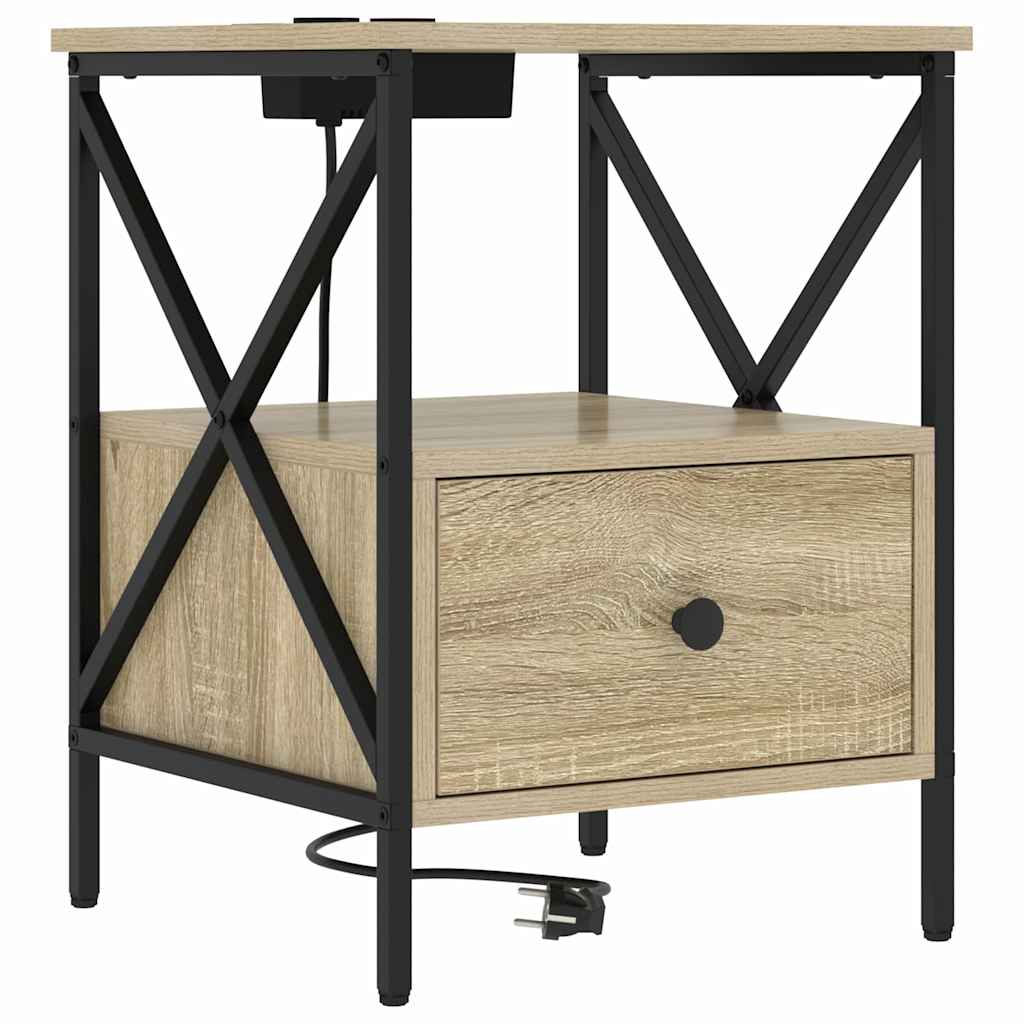 vidaXL Nachttisch 2 pcs Sonoma-Eiche 41,5 x 40,5 x 55 cm Holzwerkstoff