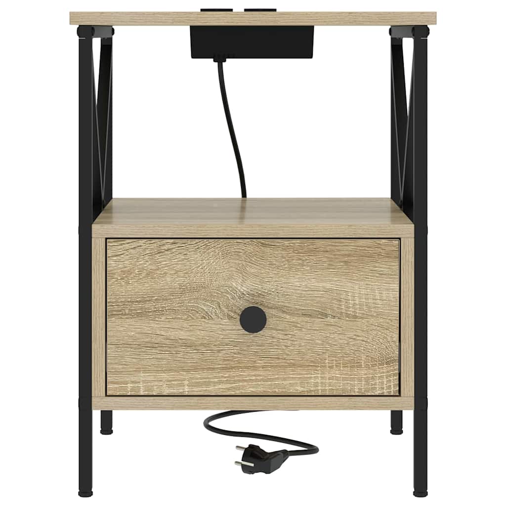 vidaXL Nachttisch 2 pcs Sonoma-Eiche 41,5 x 40,5 x 55 cm Holzwerkstoff