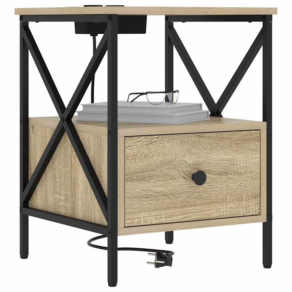 vidaXL Nachttisch 2 pcs Sonoma-Eiche 41,5 x 40,5 x 55 cm Holzwerkstoff
