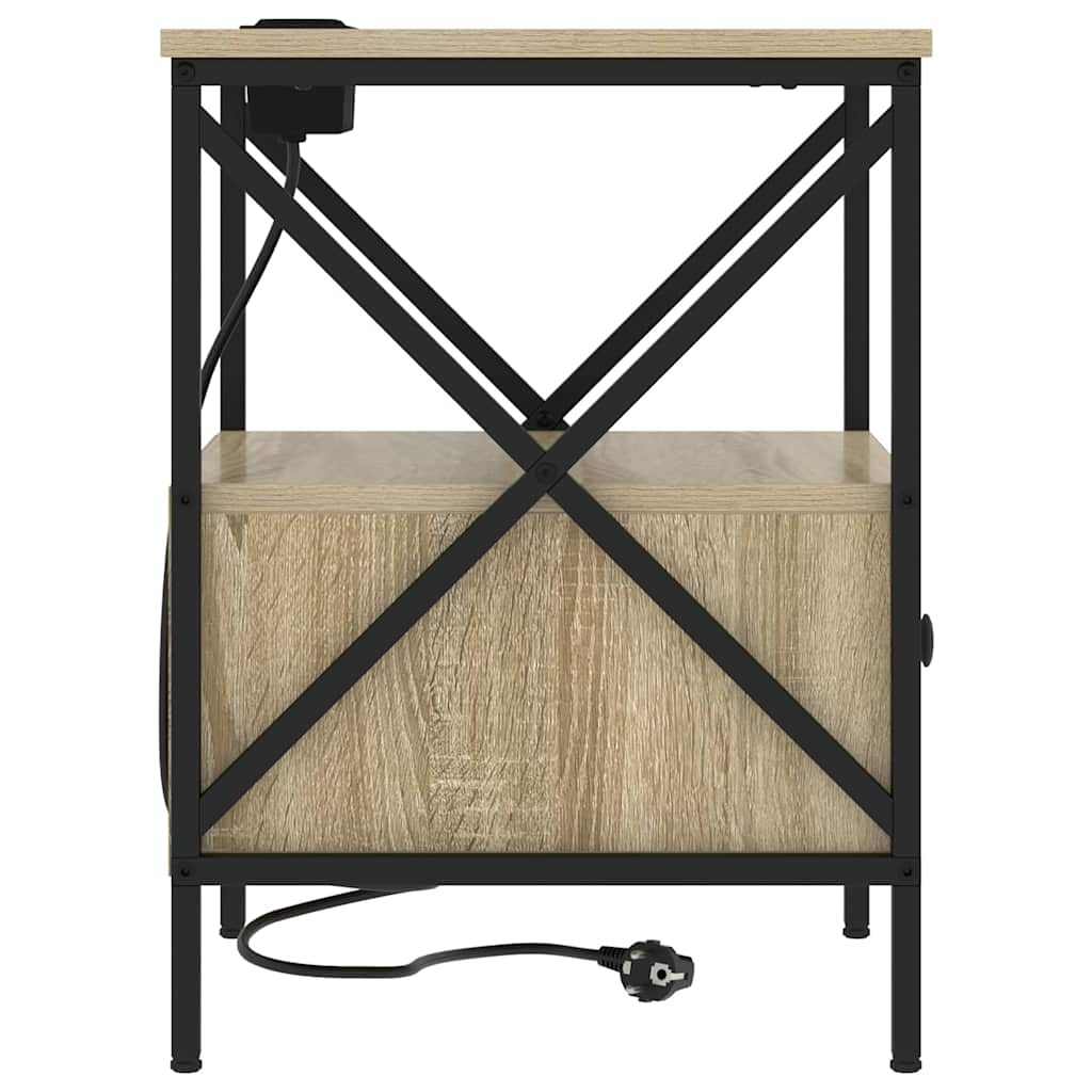 vidaXL Nachttisch 2 pcs Sonoma-Eiche 41,5 x 40,5 x 55 cm Holzwerkstoff