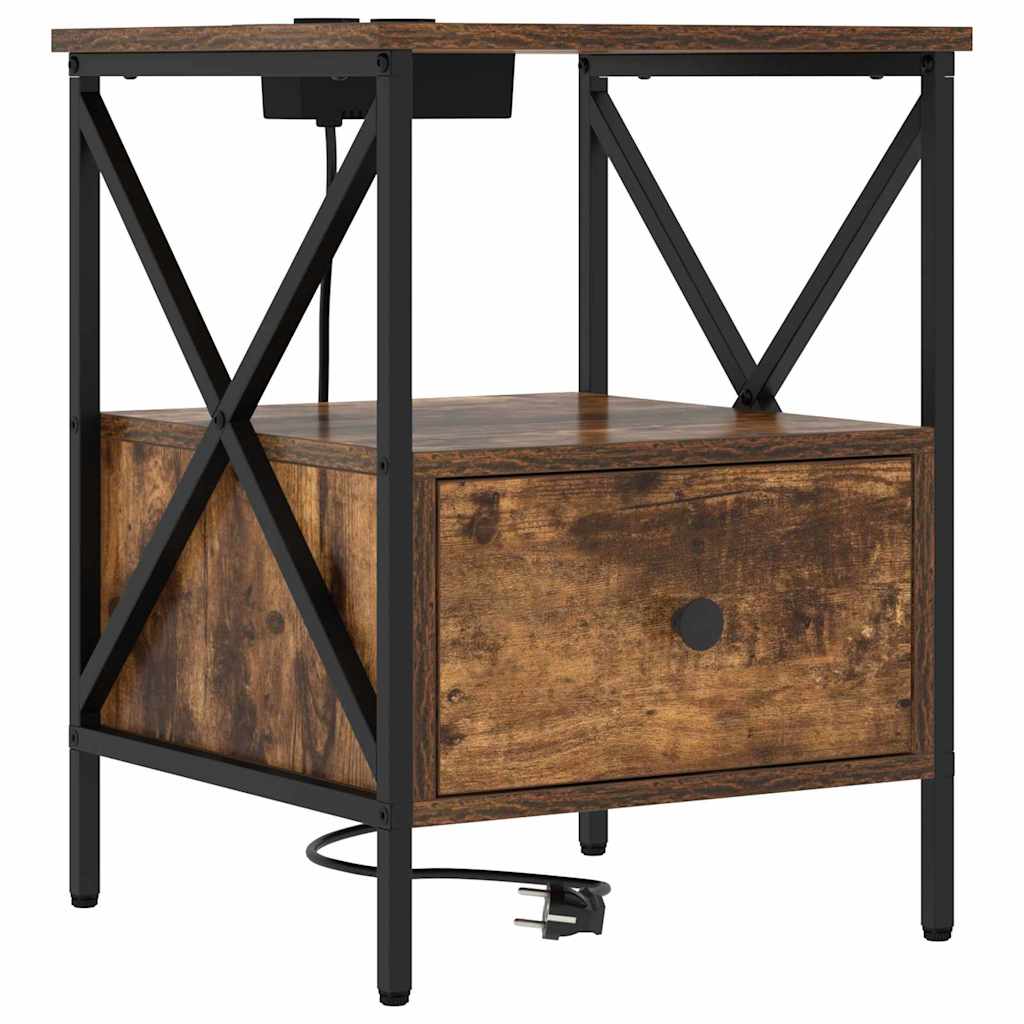vidaXL Nachttisch Geräucherte Eiche 41,5 x 40,5 x 55 cm Holzwerkstoff