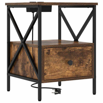 vidaXL Nachttisch Geräucherte Eiche 41,5 x 40,5 x 55 cm Holzwerkstoff