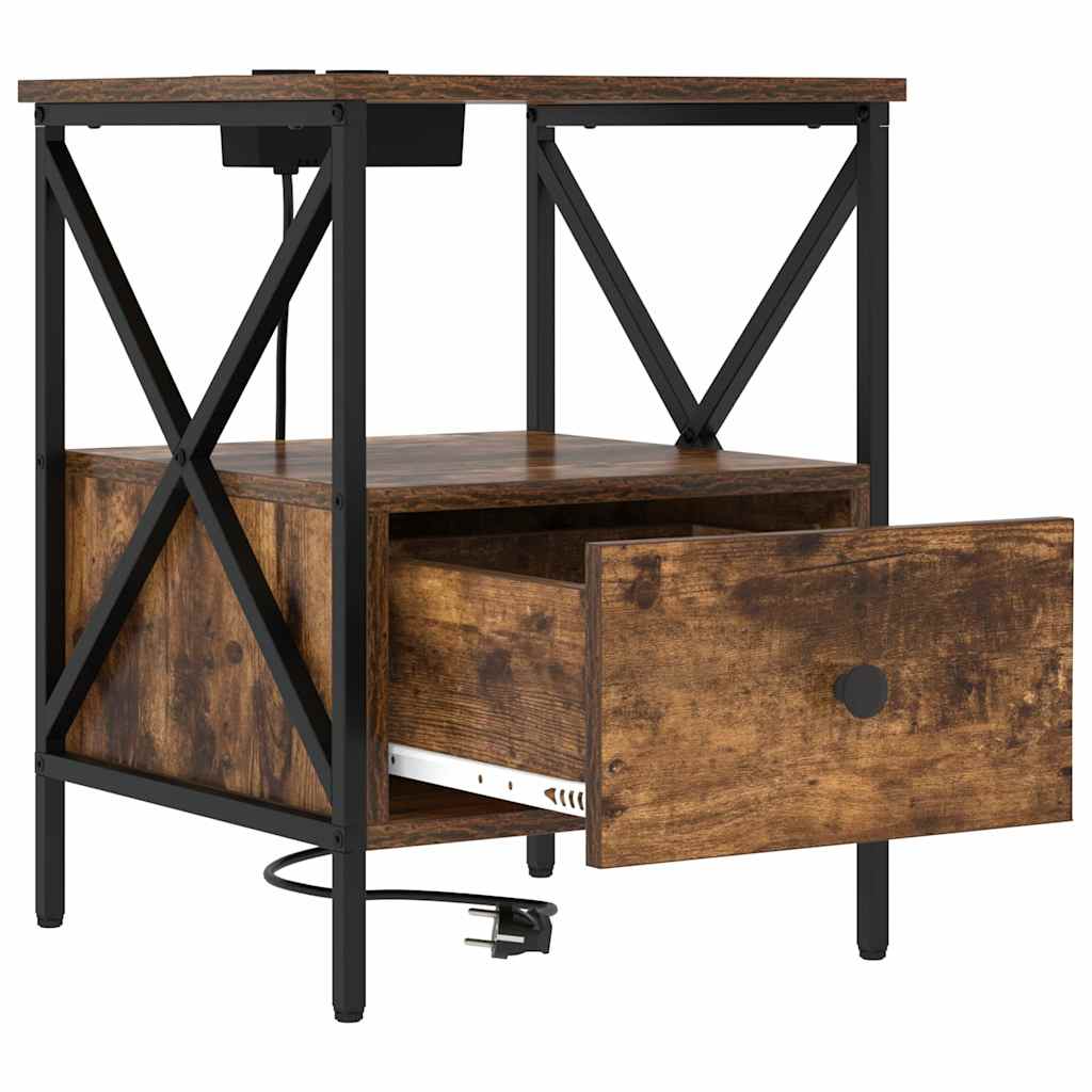 vidaXL Nachttisch Geräucherte Eiche 41,5 x 40,5 x 55 cm Holzwerkstoff