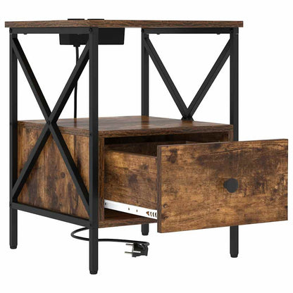 vidaXL Nachttisch Geräucherte Eiche 41,5 x 40,5 x 55 cm Holzwerkstoff