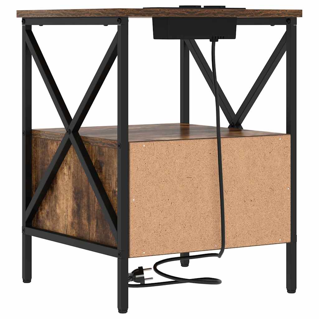 vidaXL Nachttisch Geräucherte Eiche 41,5 x 40,5 x 55 cm Holzwerkstoff