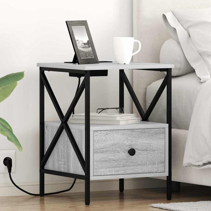 vidaXL Nachttisch 2 pcs Graues Sonoma 41,5 x 40,5 x 55 cm