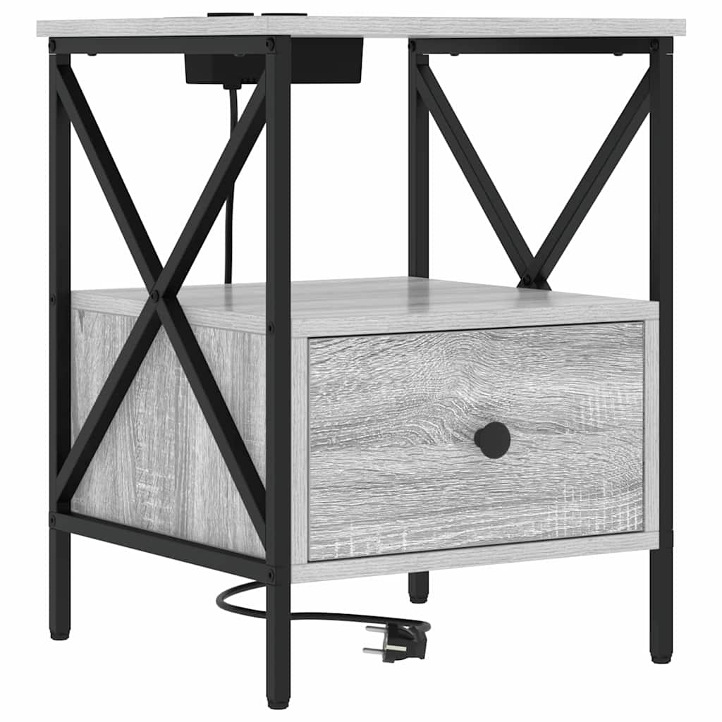 vidaXL Nachttisch 2 pcs Graues Sonoma 41,5 x 40,5 x 55 cm