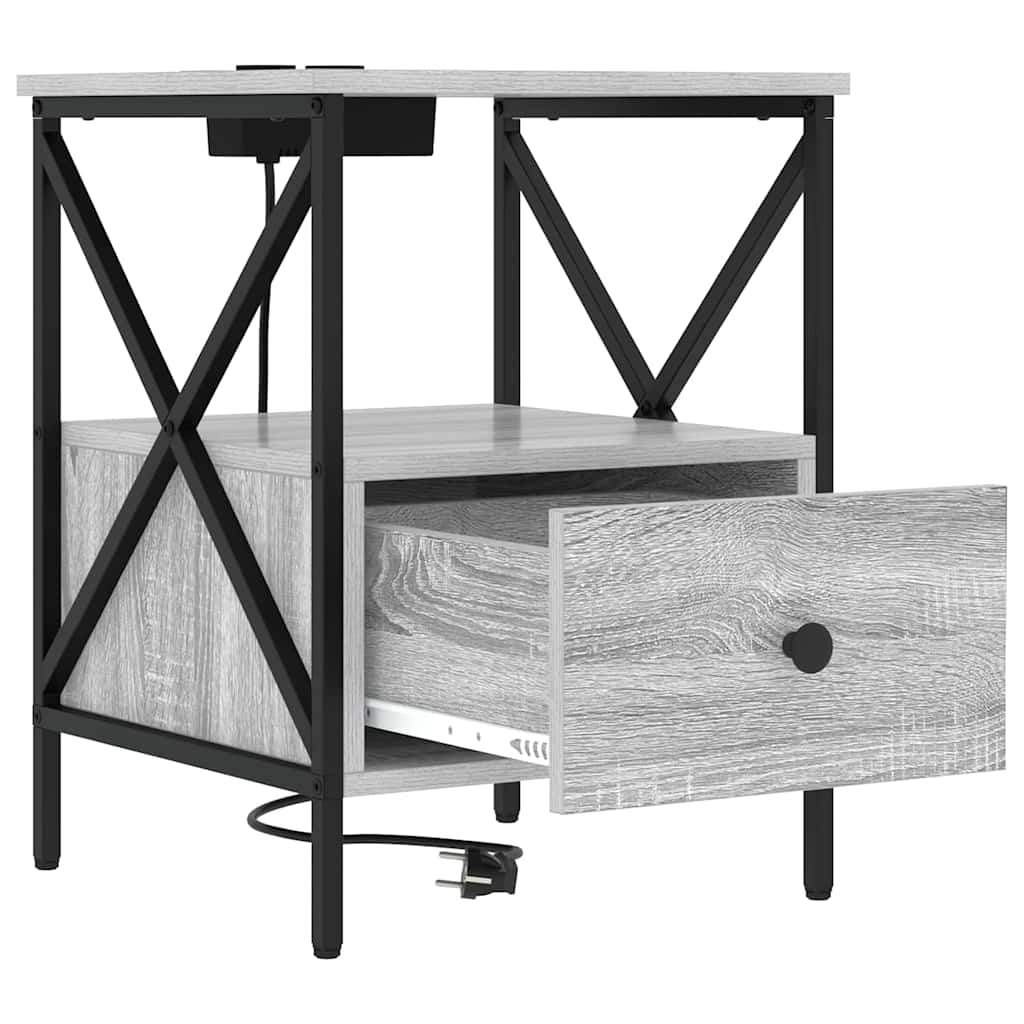 vidaXL Nachttisch 2 pcs Graues Sonoma 41,5 x 40,5 x 55 cm