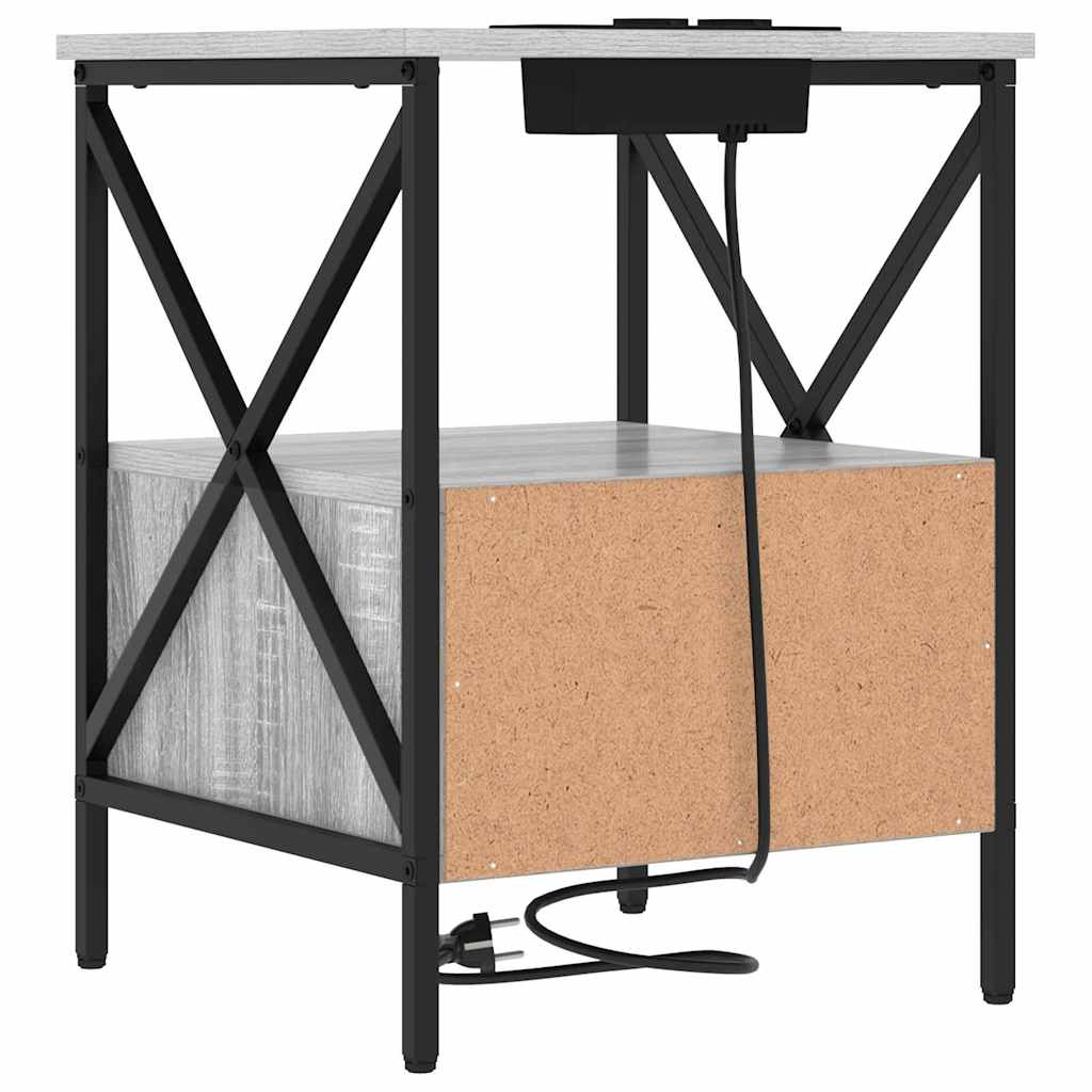 vidaXL Nachttisch 2 pcs Graues Sonoma 41,5 x 40,5 x 55 cm