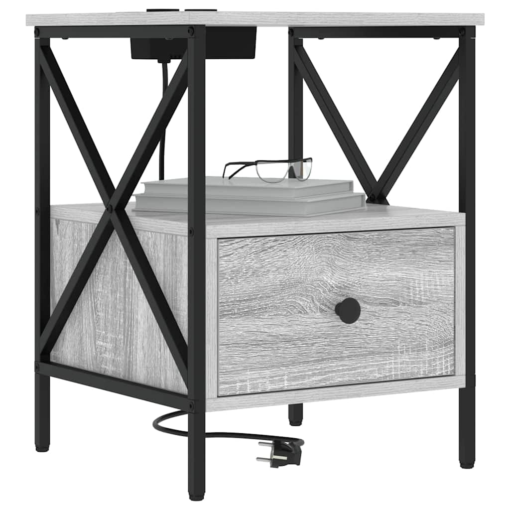 vidaXL Nachttisch 2 pcs Graues Sonoma 41,5 x 40,5 x 55 cm