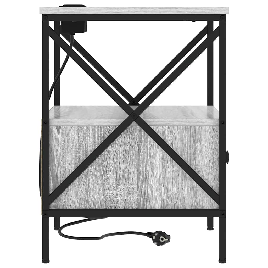 vidaXL Nachttisch 2 pcs Graues Sonoma 41,5 x 40,5 x 55 cm