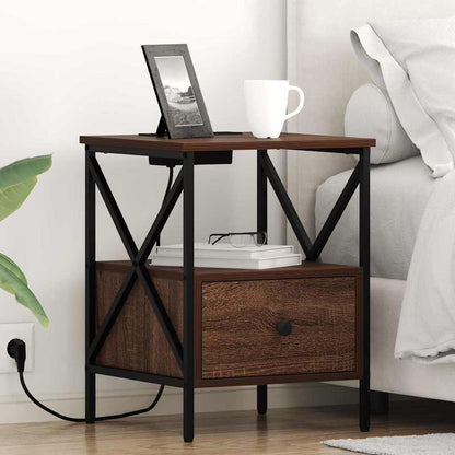 vidaXL Nachttisch Braun Eichen-Optik 41,5 x 40,5 x 55 cm Holzwerkstoff