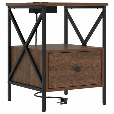 vidaXL Nachttisch Braun Eichen-Optik 41,5 x 40,5 x 55 cm Holzwerkstoff