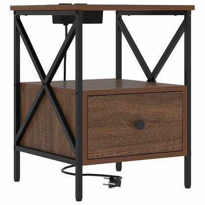 vidaXL Nachttisch Braun Eichen-Optik 41,5 x 40,5 x 55 cm Holzwerkstoff